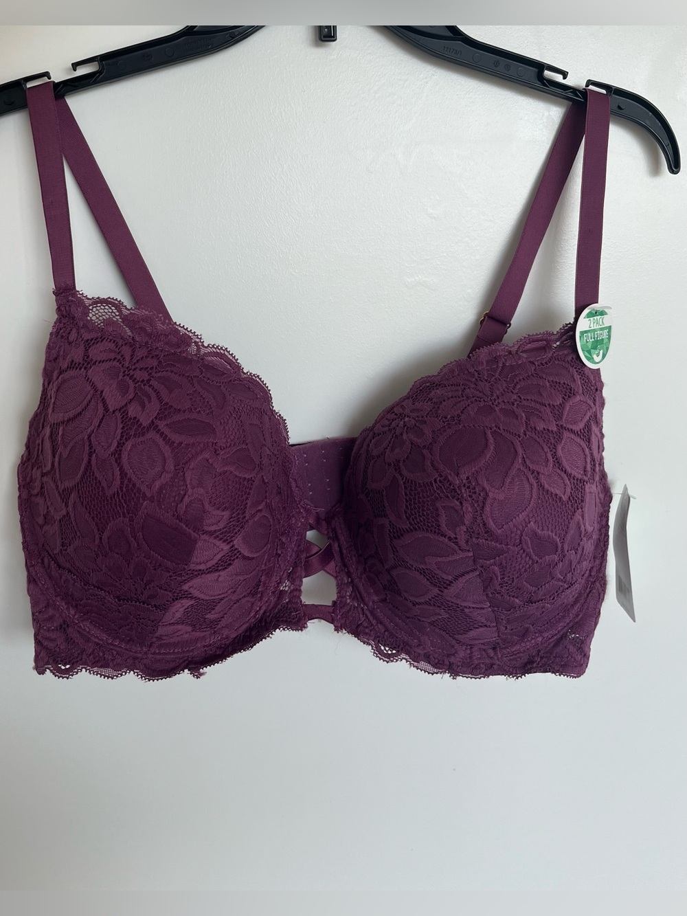 2 pack Honeydew Intimates Lace Push-Up Bras Purple & Grayish Blue Size 40D NWT